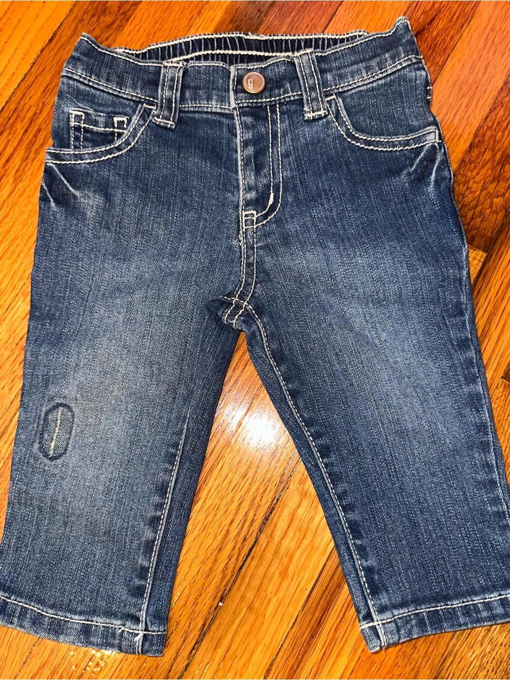 Gymboree Blue Denim Baby Pants with White Stitching